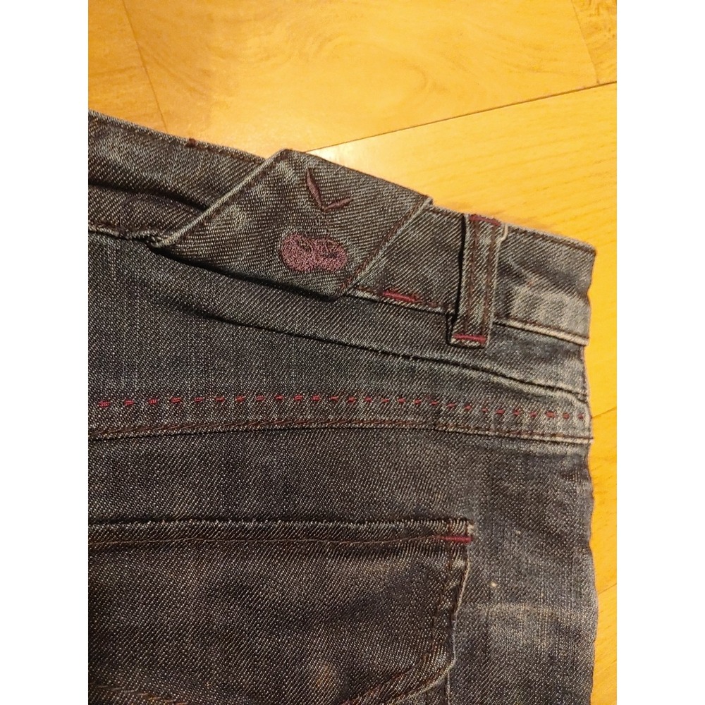 Foxy Jeans Distressed Denim Button Up Jean Skirt Size 13/32 - Picture 7 of 12